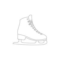 Ice skate. Figure skates symbol. Line art vector