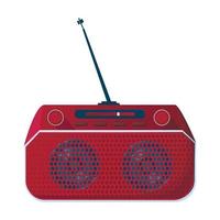 retro style red radio with antenna vector