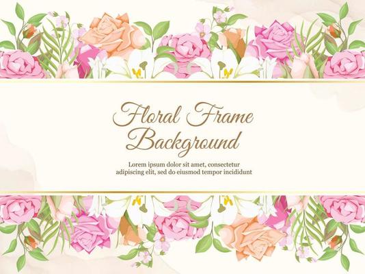 Wedding Banner Background Floral with Lilies and Roses Design