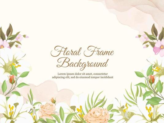 Wedding Banner Background Floral with Lilies and Roses Design