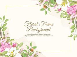 fondo de banner de boda floral con diseño de lirios y rosas vector