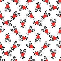 Seamless pattern with flies. Vector illustration