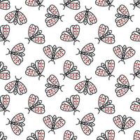 Seamless pattern with butterflies and moths vector