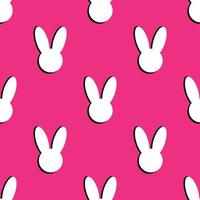 Seamless pattern with white rabbit heads vector