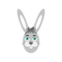 conejito de pascua gris. conejo de pascua.ilustración vectorial en estilo de dibujos animados vector