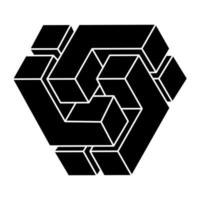 Impossible shape. Geometric figure. Web design element. Optical illusion object. vector