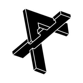 forma imposible. figura de geometría sagrada. ilusión óptica. objeto geométrico eterno abstracto. arte óptico. vector