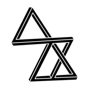 Impossible object. Optical art. Geometric shape. Optical illusion figure. vector