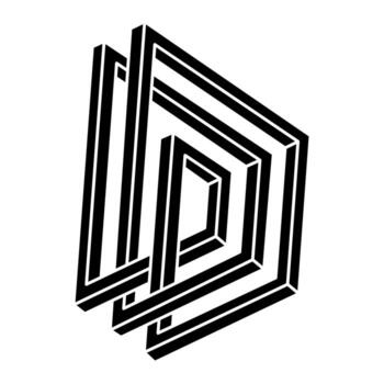 forma de ilusión óptica imposible. objeto de arte óptico. figura geométrica vector