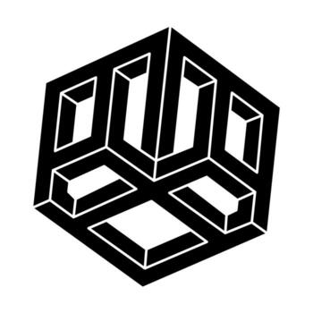 Optical illusion object. Impossible shapes. Geometric figures. Web design elements. vector