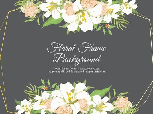 Wedding Banner Background Floral with Lilies and Roses Design