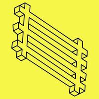 Impossible object. Optical illusion. 3d illustration. Optical art. vector