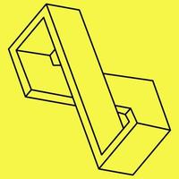 Impossible objects. Line geometric shape. Optical illusion figure. Optical art. vector