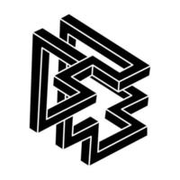 Impossible optical illusion shape. Optical art object. Impossible figure. Unreal geometry. vector