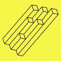 Impossible object. Optical illusion. 3d illustration. Op art. vector