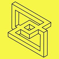 Op art. Impossible shape. Optical illusion. Abstract eternal geometric object. vector