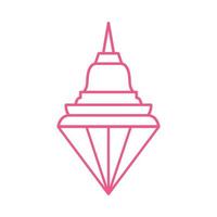 línea de templo con diseño de ilustración de icono de vector de logotipo de diamante