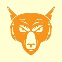cara perro salvaje bosque naranja plano logotipo diseño vector gráfico símbolo icono signo ilustración idea creativa