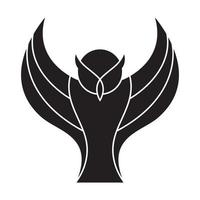 Silueta geométrica búho volar logo símbolo vector icono ilustración diseño gráfico