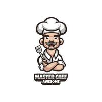 gráfico vectorial ilustrativo del maestro chef, bueno para el diseño del logotipo vector