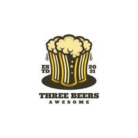 Illustration vector graphic of Three Beers, good for logo design