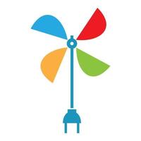 colorful windmill and voltage logo symbol icon vector graphic design illustration