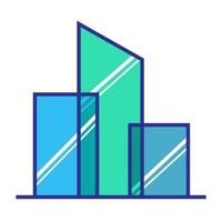 Ilustración de diseño de icono de símbolo de vector de logotipo de rascacielos de edificio de vidrio