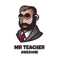 Illustration vector graphic of Mr. Teacher, good for logo design
