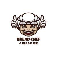 gráfico vectorial de ilustración del chef de pan, bueno para el diseño del logotipo vector