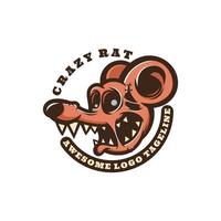 Illustration vector graphic of Crazy Rat, good for logo design