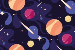 Seamless pattern with planets and comets. vector