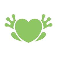 love shape with frog logo symbol vector icon illustration graphic design