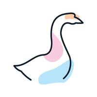 diseño de ilustración de vector de logotipo colorido abstracto de línea de cisne o ganso