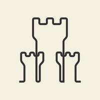 continuous lines castle logo symbol icon vector graphic design illustration idea creative
