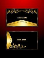 Golden card floral ornament with black background vector