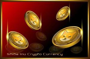 Shiba inu coin crypto currency banner vector