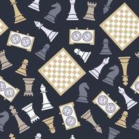 Seamless vector pattern with chess on dark bluu