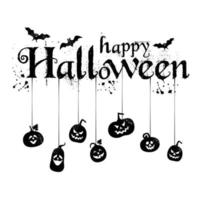 banner de texto feliz halloween, vector con arañas.