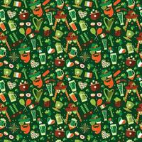 Seamless pattern for Saint Patricks day on green vector