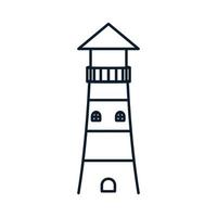 simple lighthouse line outline logo vector icon design