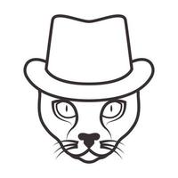 sombrero con cabeza animal bosque gato logo vector símbolo icono diseño gráfico ilustración