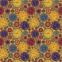 Clock s seamless pattern. Color texture of time. vector