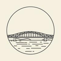 long bridge simple lines logo vector icon symbol graphic design illustration