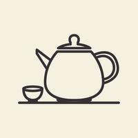 drink teapot traditional lines logo design vector icon symbol illustration