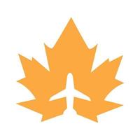 maple leaf with airplane logo symbol vector icon illustration graphic design