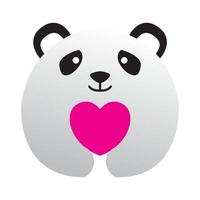 cute panda hug love logo vector symbol icon design illustration