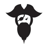 lindo hombre cabeza piratas barba logo vector símbolo icono diseño ilustración