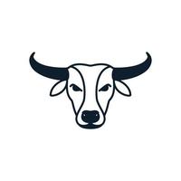 head cow  or cattle line outline modern logo vector icon illustration
