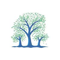 Three tree modern illustration for family or group or community logo design vector