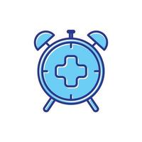 watch clock with medical cross healthcare  logo vector icon design illustration